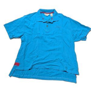 Orvis Men's XL Polo Shirt Teal Turquoise 100% Cotton